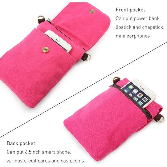 Women's Fuchsia 04 Vintage Embroidered Cute Mini Cross Body Bag Small Handbags - Picture 4 of 6